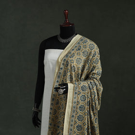 Pure mul cotton kutch hand block print natural dyed ajrakh