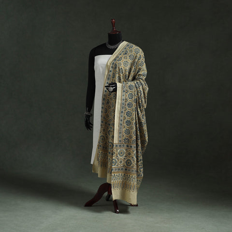 Pure mul cotton kutch hand block print natural dyed ajrakh
