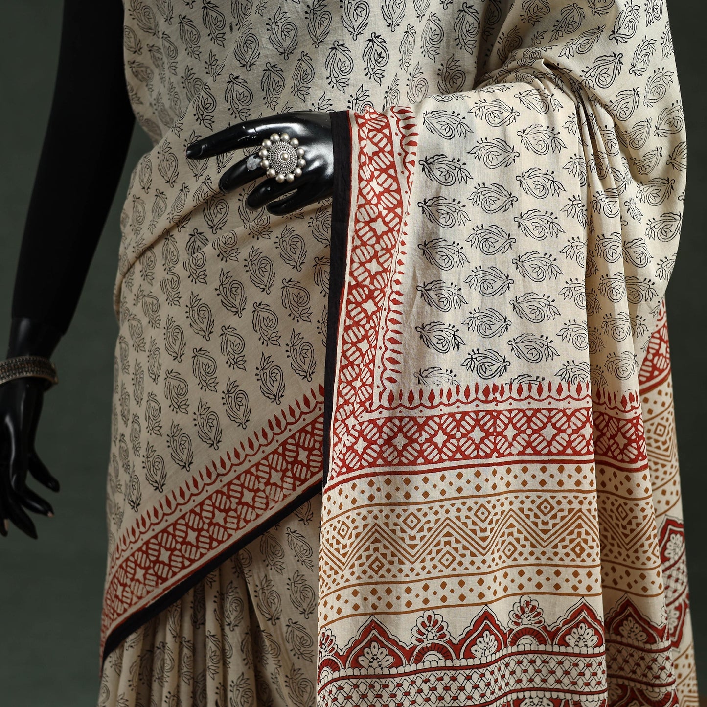 Pure mul cotton natural dyed hand block dabu bagru print
