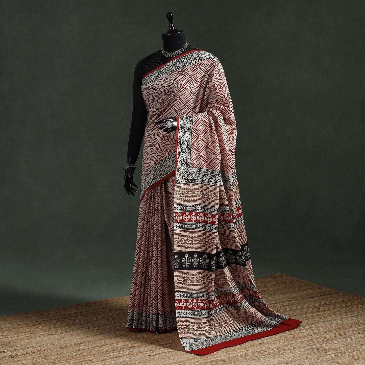 Pure mul cotton natural dyed hand block dabu bagru print