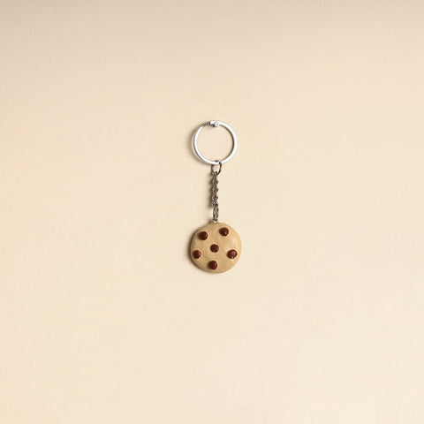 Beige - quirklets handpainted clay cookie keychain 01
