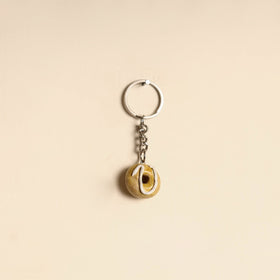 Beige - quirklets handpainted clay doughnut keychain 10