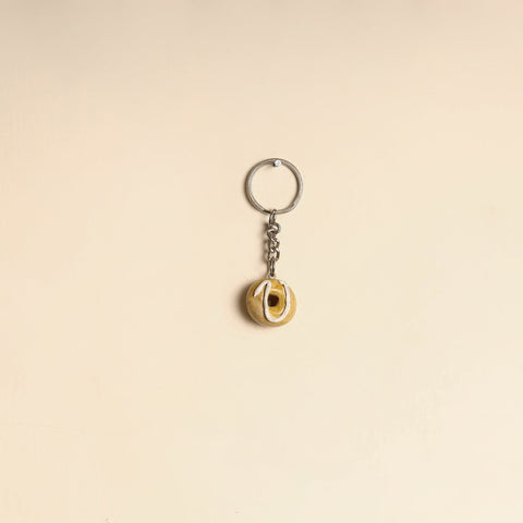 Beige - quirklets handpainted clay doughnut keychain 10