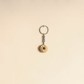 Beige - quirklets handpainted clay doughnut keychain 10