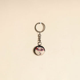 Beige - quirklets handpainted clay face keychain 04