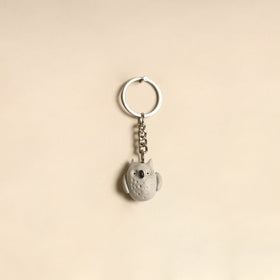 Beige - quirklets handpainted clay owl keychain 16