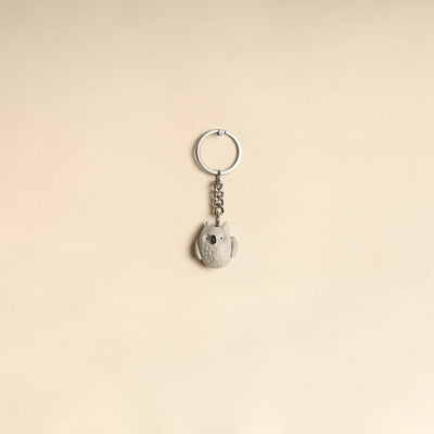 Beige - quirklets handpainted clay owl keychain 16