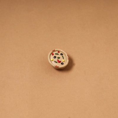 Beige - quirklets handpainted clay pizza fridge magnet 27
