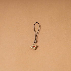 Beige - quirklets handpainted clay pizza slice bag charm