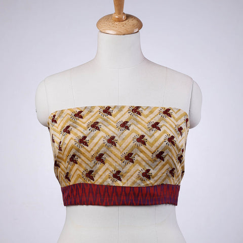 Buy Rangoli Pipad Chanderi Silk Blouse Material with Ikat Border Online at iTokri.com