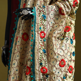 Ranihati chapa work chanderi silk hand embroidery dupatta