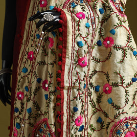 Ranihati chapa work chanderi silk hand embroidery dupatta