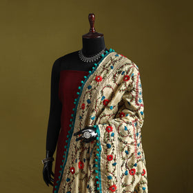 Ranihati chapa work chanderi silk hand embroidery dupatta