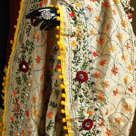 Ranihati chapa work chanderi silk hand embroidery dupatta