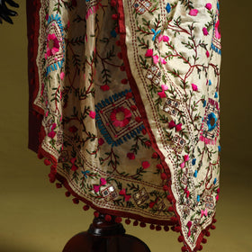 Ranihati chapa work chanderi silk hand embroidery dupatta