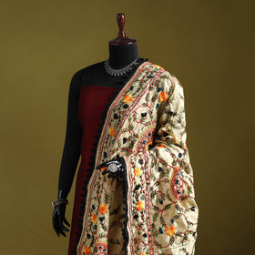 Ranihati chapa work chanderi silk hand embroidery dupatta
