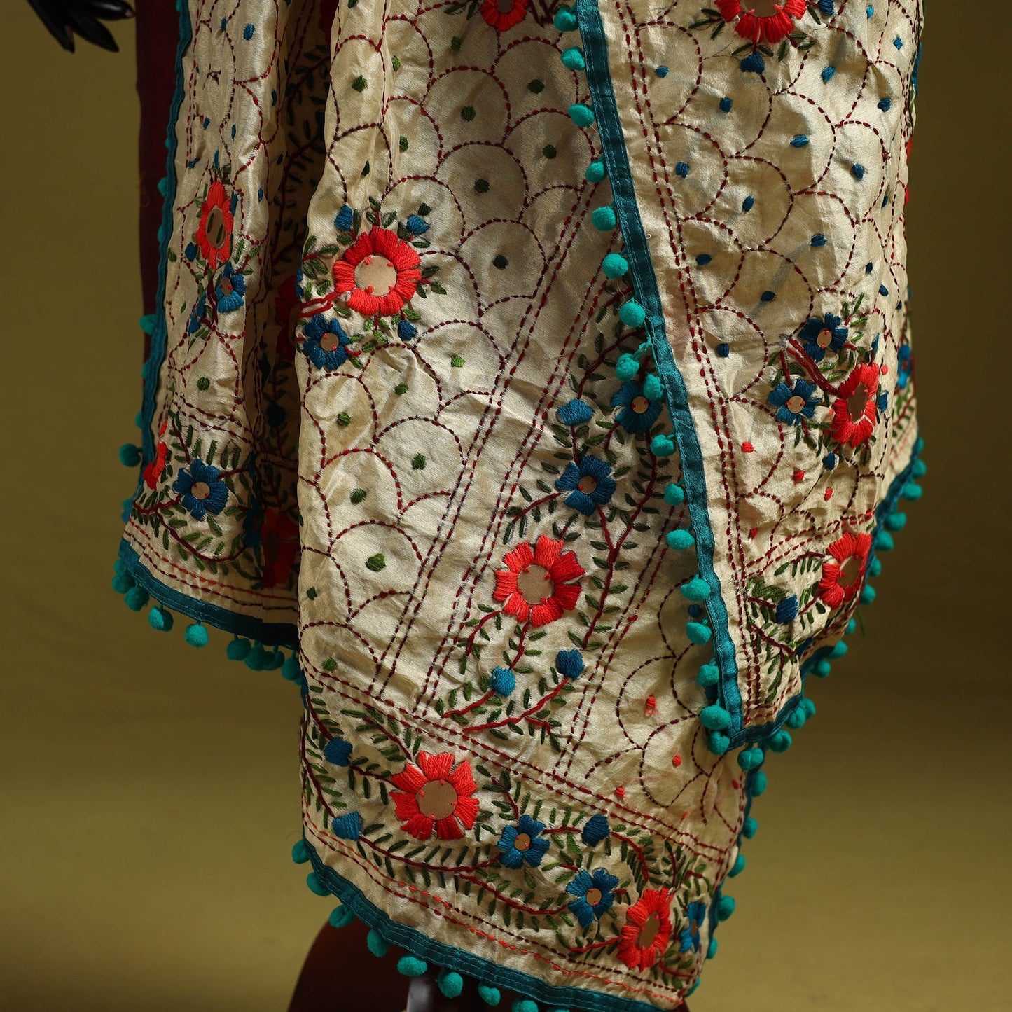 Ranihati chapa work chanderi silk hand embroidery dupatta