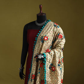 Ranihati chapa work chanderi silk hand embroidery dupatta