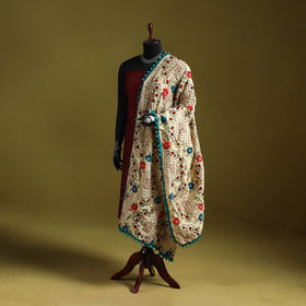 Ranihati chapa work chanderi silk hand embroidery dupatta
