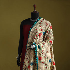 Ranihati chapa work chanderi silk hand embroidery dupatta