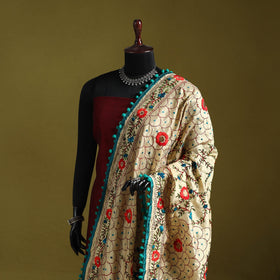 Ranihati chapa work chanderi silk hand embroidery dupatta