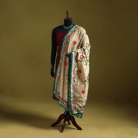 Ranihati chapa work chanderi silk hand embroidery dupatta