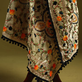 Ranihati chapa work chanderi silk hand embroidery dupatta