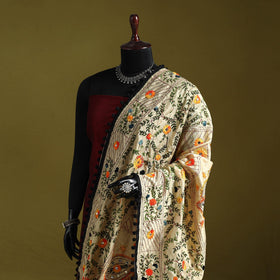 Ranihati chapa work chanderi silk hand embroidery dupatta