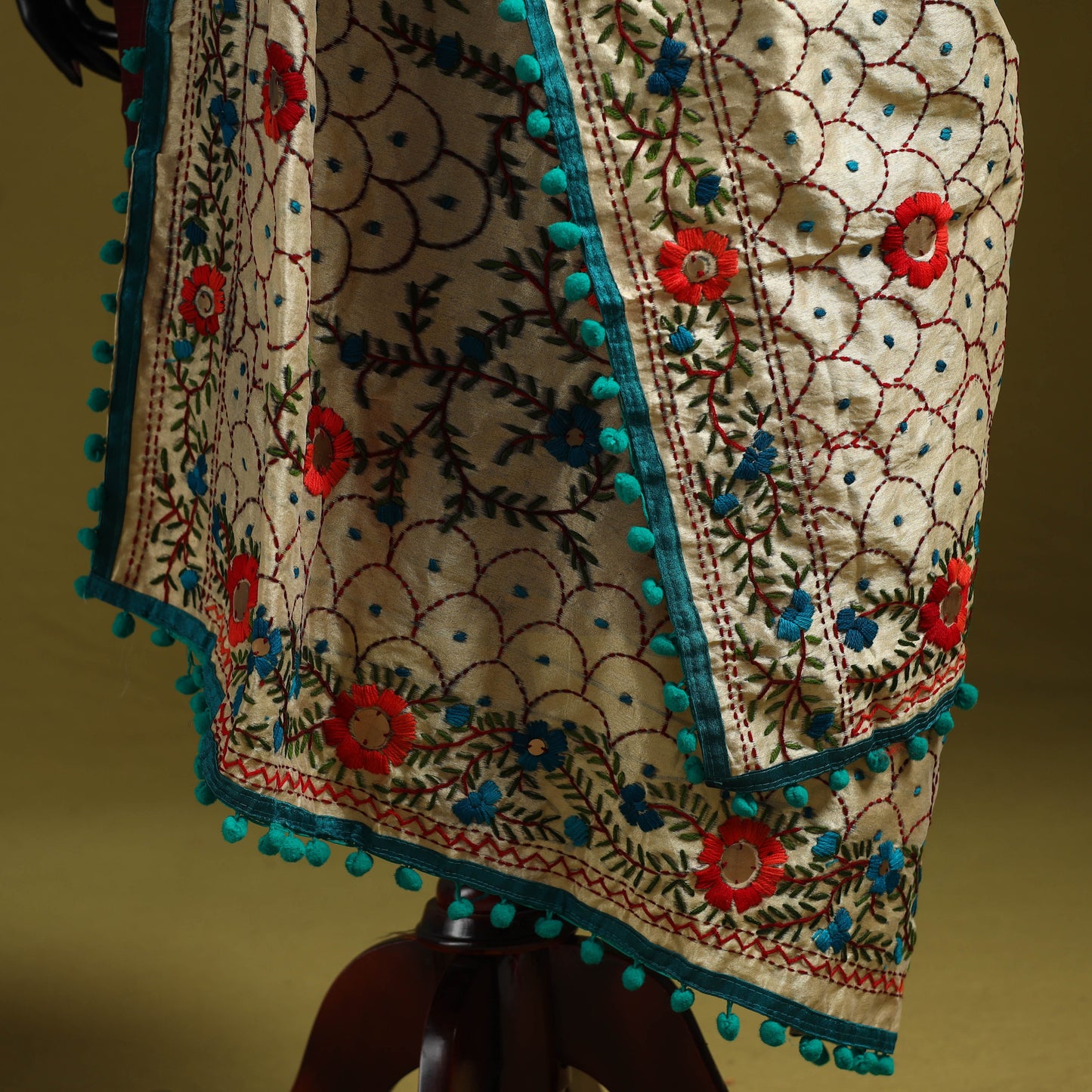 Ranihati chapa work chanderi silk hand embroidery dupatta