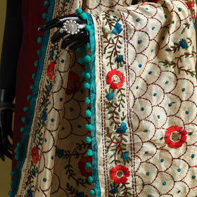 Ranihati chapa work chanderi silk hand embroidery dupatta