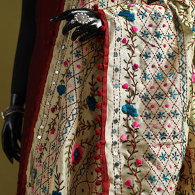 Ranihati chapa work chanderi silk hand embroidery dupatta