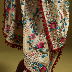 Ranihati chapa work chanderi silk hand embroidery dupatta