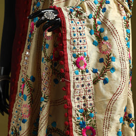 Ranihati chapa work chanderi silk hand embroidery dupatta