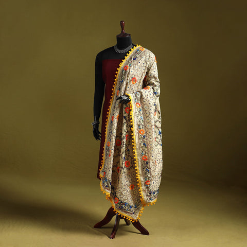Ranihati chapa work chanderi silk hand embroidery dupatta