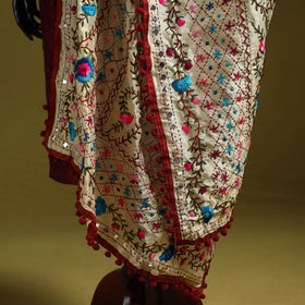 Ranihati chapa work chanderi silk hand embroidery dupatta