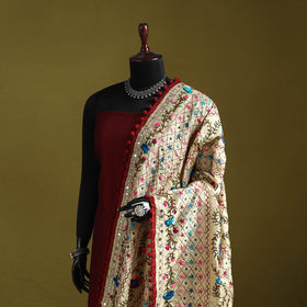 Ranihati chapa work chanderi silk hand embroidery dupatta