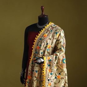 Ranihati chapa work chanderi silk hand embroidery dupatta