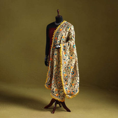 Ranihati chapa work chanderi silk hand embroidery dupatta