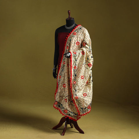 Ranihati chapa work chanderi silk hand embroidery dupatta