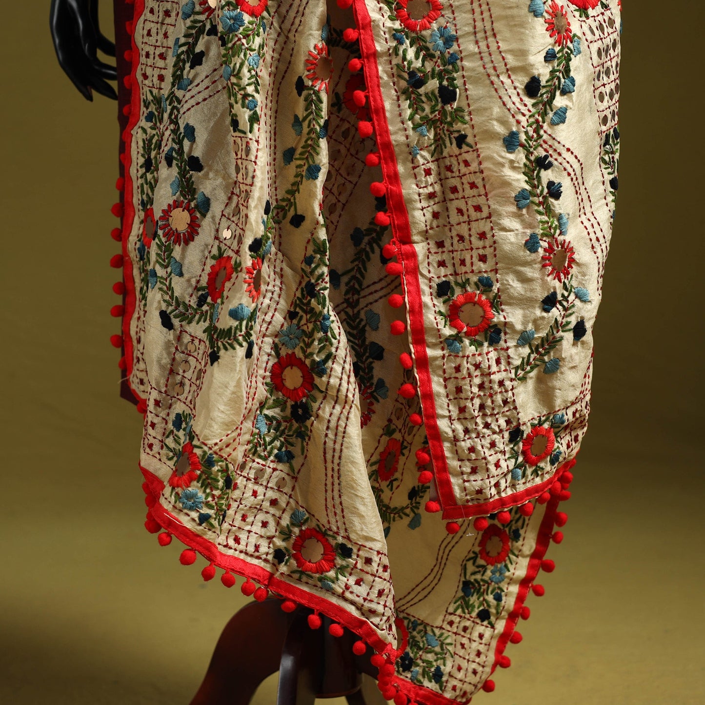 Ranihati chapa work chanderi silk hand embroidery dupatta