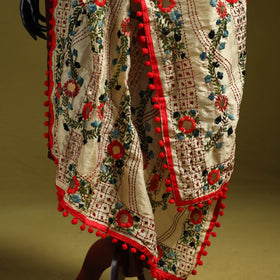Ranihati chapa work chanderi silk hand embroidery dupatta
