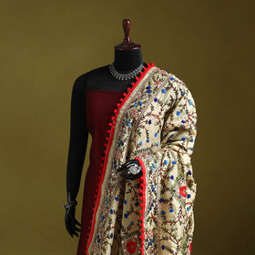 Ranihati chapa work chanderi silk hand embroidery dupatta