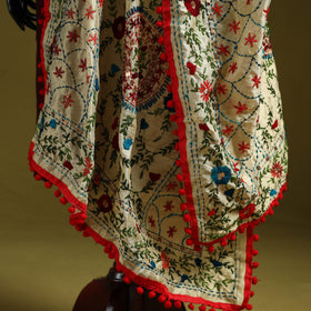 Ranihati chapa work chanderi silk hand embroidery dupatta