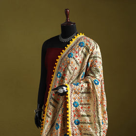 Ranihati chapa work chanderi silk hand embroidery dupatta