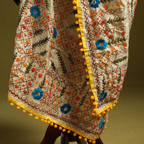 Ranihati chapa work chanderi silk hand embroidery dupatta