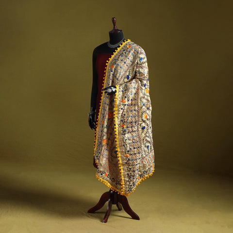 Ranihati chapa work chanderi silk hand embroidery dupatta