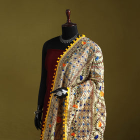 Ranihati chapa work chanderi silk hand embroidery dupatta
