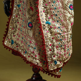 Ranihati chapa work chanderi silk hand embroidery dupatta