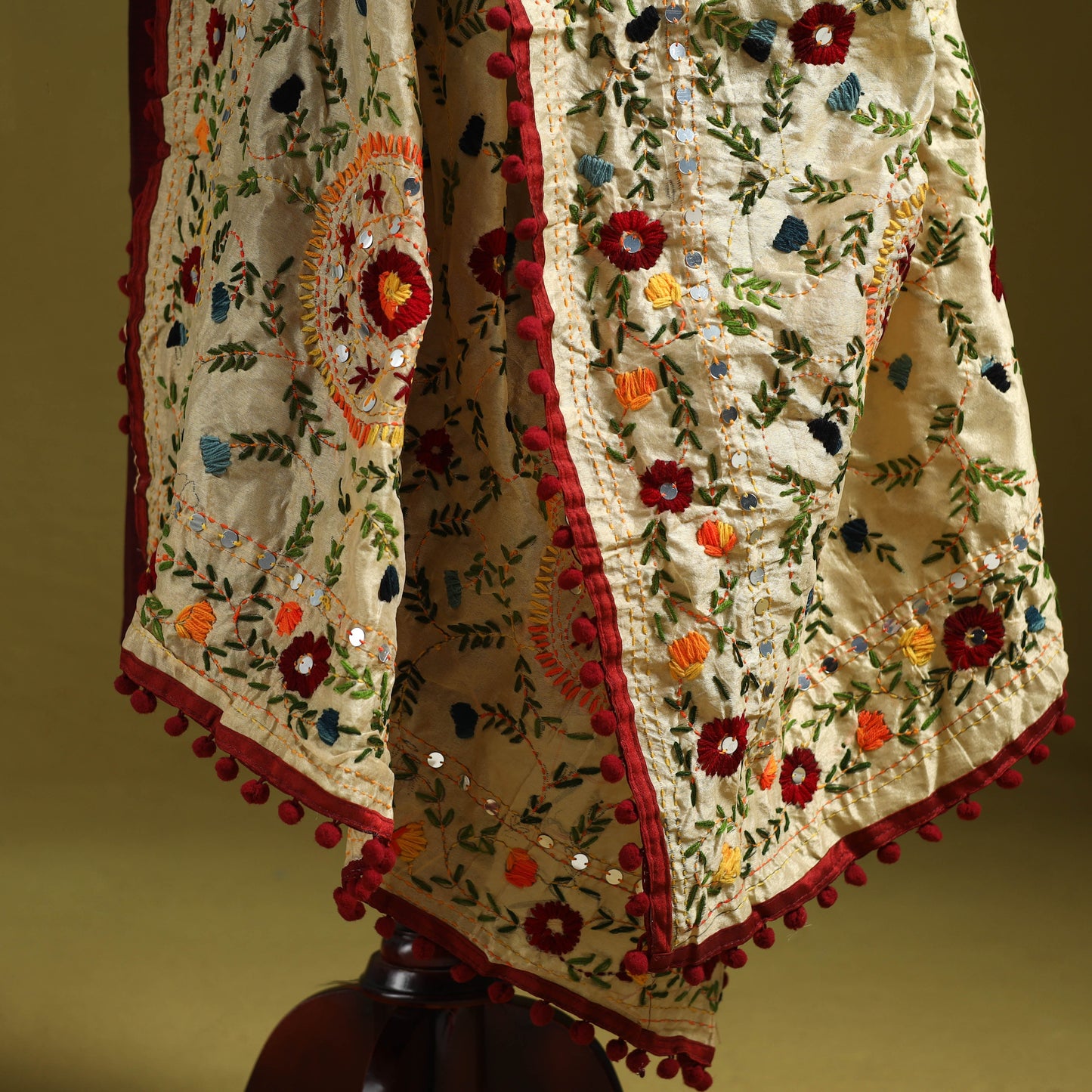 Ranihati chapa work chanderi silk hand embroidery dupatta