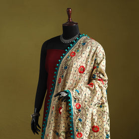 Ranihati chapa work chanderi silk hand embroidery dupatta